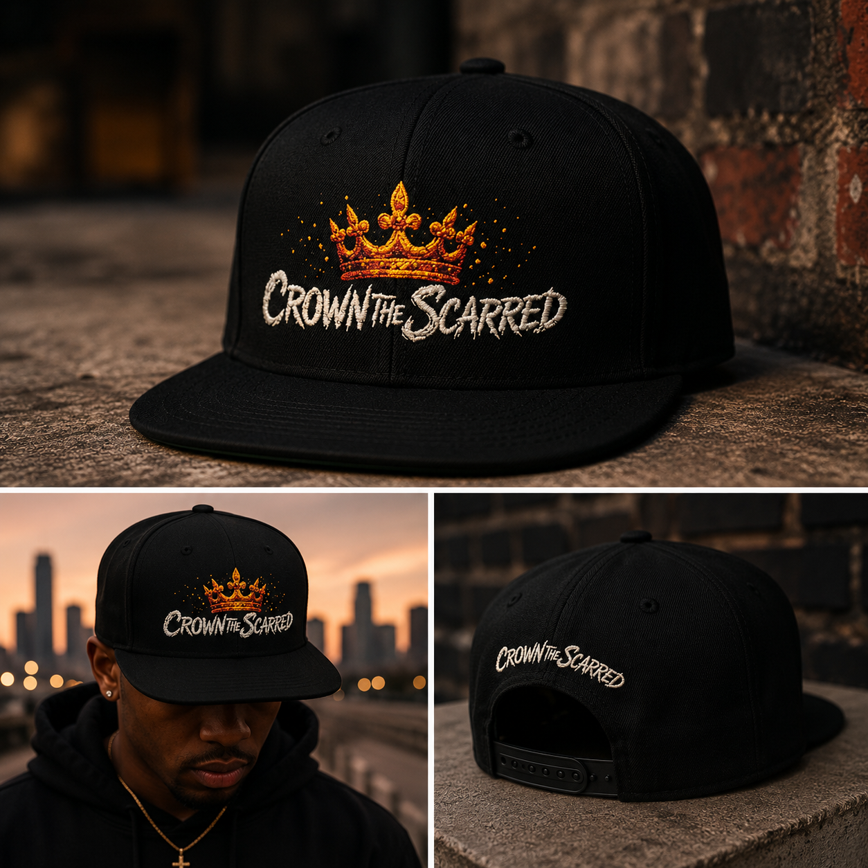 Crown The Scarred Embroidered Snapback
